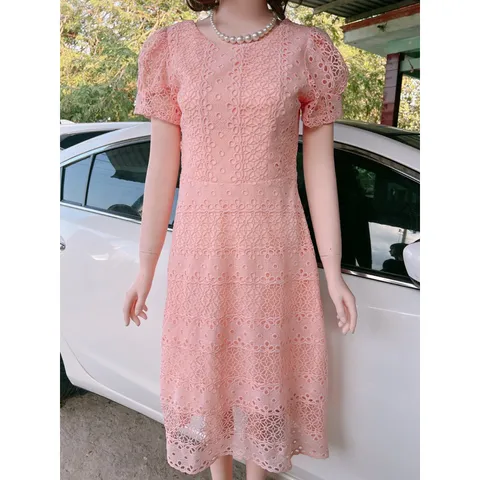 Đầm ren hồng nhạt siêu đẹp Giá 320k HÀng có sẵn giao ngay Chất liệu ren cao cấp
