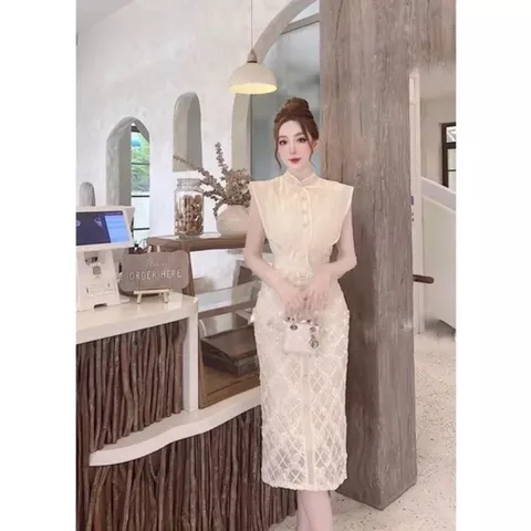 Siêu phẩm váy ren tiệc kèm hoa cài Chuẩn hàng thiết kế xịn đẹp Đủ size tới 75kg mặc vừa Hàng có sẵn giao ngay Giá 390k