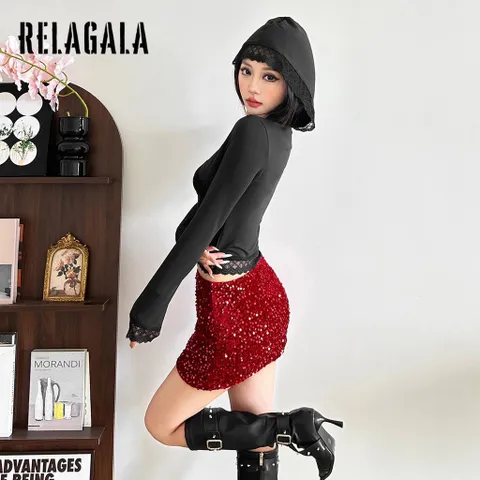 Chân váy ngắn  tweed đính sequin lấp lánh +Váy Đỏ Đính Kim Sa Lấp Lánh Cao Cấp Chữ A Giá 280k/ chân váy Hàng cao cấp