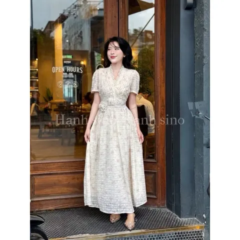 Đầm hoa nhí  eo bèo đính hoa Chất liệu ren thêu boy nổi siêu đẹp Size SM, eo dưới 74cm mặc đẹp Giá 390k