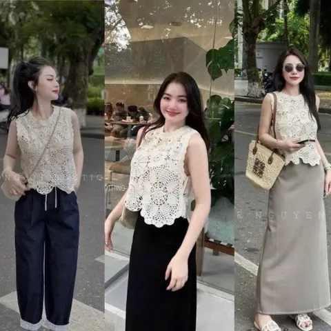 Áo len phong cách Hàn Quốc đi biển , du lịch .... Hàng có sẵn giao ngay, kèm áo lót 2 dây Giá 220k