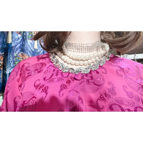 Set Bộ Lam Gấm cổ kết đá sang trọng, hàng sẵn giao ngay Dưới 65kg mặc đẹp Giá 450k/ cả bộ  Chất liệu gấm siêu đẹp