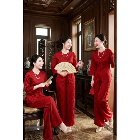 Set bà ba gấm hoa tiết sang trọng Có đủ màu Giá 290k/ cả bộ Hàng có sẵn giao ngay Dứoi 65kg mặc đẹp