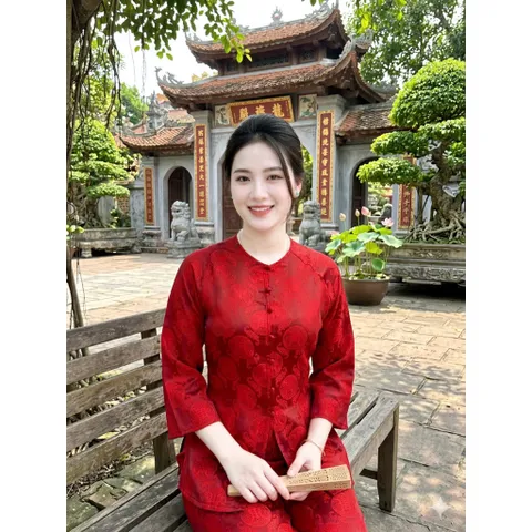 Set bà ba gấm hoa tiết sang trọng Có đủ màu Giá 290k/ cả bộ Hàng có sẵn giao ngay Dứoi 65kg mặc đẹp