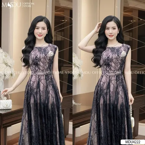 Đầm ren cao cấp thiết kế cổ thuyền đầm xòe công sở dự tiệc sang trọng Hang có sẵn giao ngay L Đủ size SML