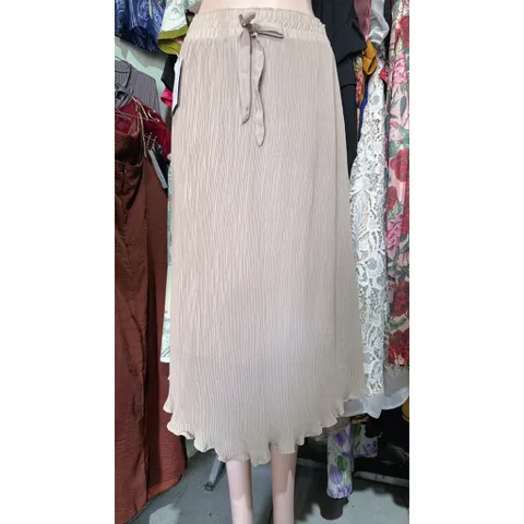 Chân Váy  dập  li  2 lớp  chun eo co giãn dễ mặc chất liệu vải voan chiphon  dài  váy 77cm Hàng có sẵn giao ngay