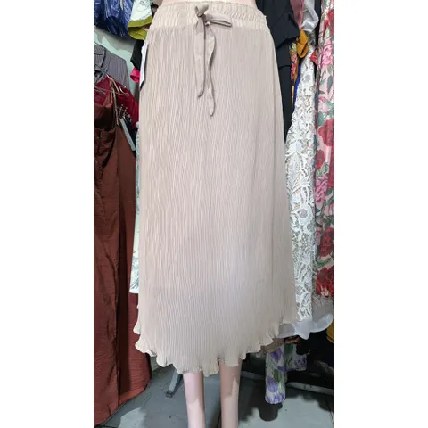 Chân Váy  dập  li  2 lớp  chun eo co giãn dễ mặc chất liệu vải voan chiphon  dài  váy 77cm Hàng có sẵn giao ngay