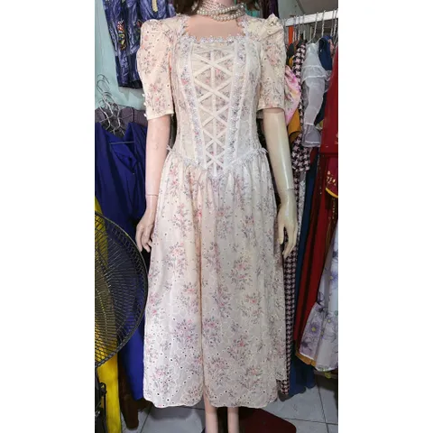 Đầm Tiều Thư Dáng Dài Chất Xô Thêu Hoa Đan Dây Ren  Hàng có sẵn giao ngay Đủ size SML, dưới 65kg mặc đẹp Giá 420k