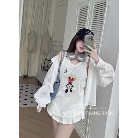 SET So MI IN MICKEY 2 MÓN Một sét đồ siêu xinh cập bến ạ. Mặc hè này xinh xỉu nè. Tận 2 món gồm áo thun + áo sơ mi