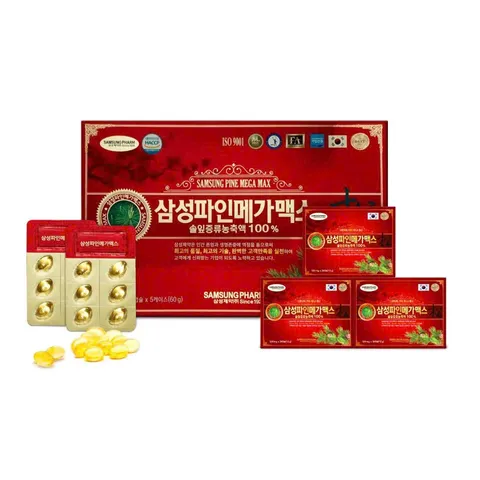 Tinh Dầu Thông Đỏ Hàn Quốc Samsung Pine Mega Max 120 Viên - Giúp Sáng Da, Chống Viêm, Giảm Mỡ Máu 827880