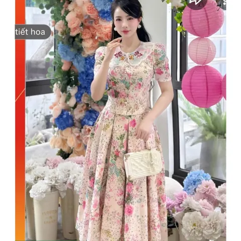 Set hoa cổ thêu gồm áo và chân váy Hàng có sẵn giao ngay 3xl Có đủ size tới 75kg Giá 299k/ cả set