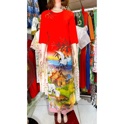🌸🌹Áo dài 3D mẫu mới về chất vải lụa nhật siêu đẹp Gia 390k/ cả set, áo dài 290k, quần 100k Hàng có sẵn giao ngay XL