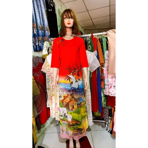 🌸🌹Áo dài 3D mẫu mới về chất vải lụa nhật siêu đẹp Gia 390k/ cả set, áo dài 290k, quần 100k Hàng có sẵn giao ngay XL