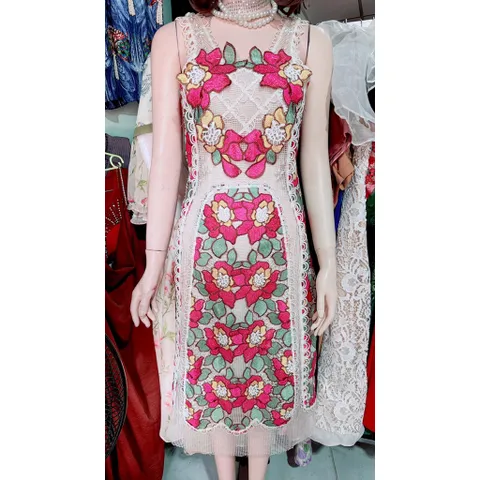 Đầm dự tiệc  ren cao cấp thanh lịch dáng chữ A hai dây đính kết , cover hãng Amy Hàng có sẵn giao ngay S Size S