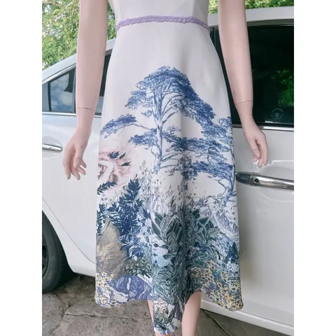 Đầm họa tiết cao cấp , chất liệu chéo mịn trẻ trung sang trọng Giá 390k Hàng siêu đẹp Đủ size SML