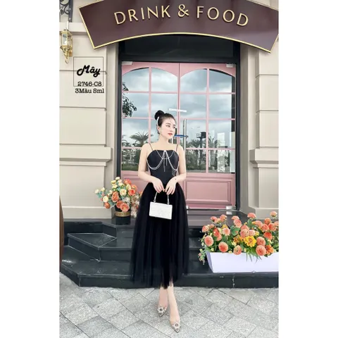❌❌❌ Đầm đen lưới 2 dây kết viền đá Freesize dưới 54kg Giá 299k Hàng có sẵn giao ngay Hình thật chụp 100%