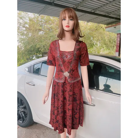 Đầm trung niên đi tiệc thun kim sa dáng vest che bụng bigsize 80kg, Đầm trung niên cho mẹ dự tiệc size lớn Giá 390k