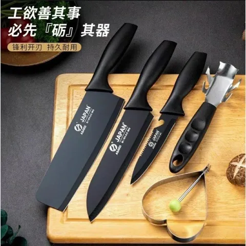BỘ DAO 5 MÓN ASAKH siêu bén Japan  BS Được làm bằng chất liệu thép không gỉ