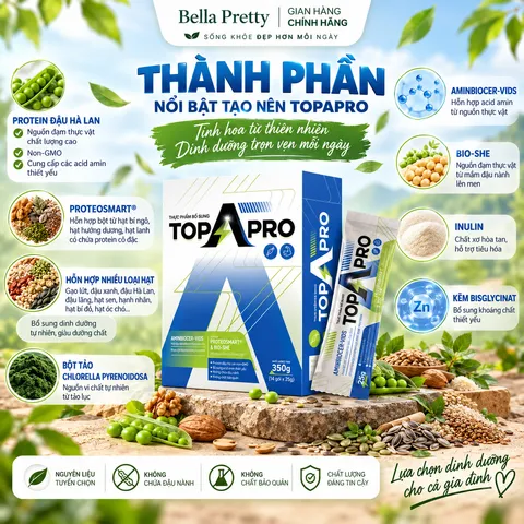Thực Phẩm Bổ Sung TOPAPRO – Protein Thực Vật Từ Đậu Hà Lan, Bổ Sung Acid Amin Thiết Yếu & Khoáng Chất