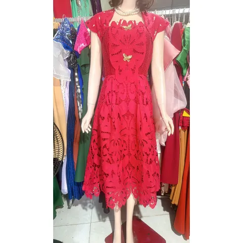 Đầm ren đỏ cao cấp