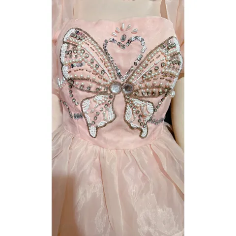 Đầm tầng cao cấp đính kết đá Hàng có sẵn giao ngay Giá 450k Màu hồng baby Size SML, eo dưới 76cm mặc đẹp