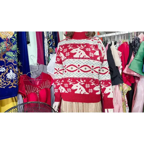 Áo len chui from rộng hoạ tiết siêu dễ thương Hàng có sẵn giao ngay Giá 190k