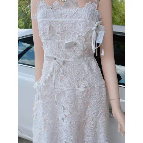 Váy trắng ren 2 dây thướt tha dịu dàng Giá 390k Có siZe S và M Hàng có sẵn giao ngay