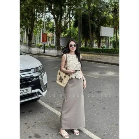ÁO REN 3 LỖ HOẠ TIẾT XINH XỈU áo ren lưới mặc đi biển đi chơi hàng chuẩn quảng châu Giá 190k Màu kem Hàng có sẵn giao