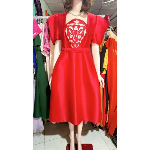 Đầm tacta thêu hoạ tiết cao cấp Nhìn là yêu ạ Chất tacta  Mặc siêu sang chảnh tôn dáng lun Hàng có sẵn giao ngay XL