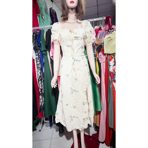 ĐẦM MIDI HOA thêu MÀU PASTEL SIÊU XINH (CÓ ẢNH THẬT) Hàng có sẵn giao ngay L, đủ size SML( eo dưới 76cm mặc đẹp)