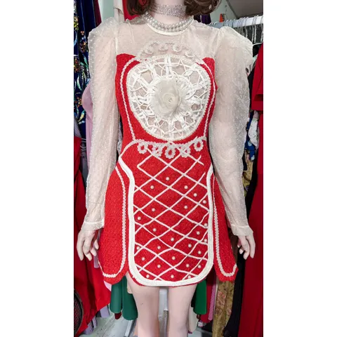 Đầm  dạ ngọc mix ren bi chuẩn hàng hotgirl (như hình thật shop chụp) Giá 420k  Hàng có sẵn giao ngay M, eo dưới 75cm