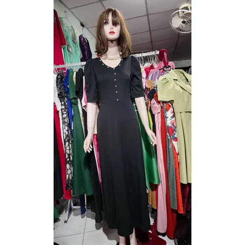 Đầm dạ hội dáng dài đính ngọc  Màu đen Chất liệu len tăm co giãn dễ mặc Hàng có sẵn giao ngay, eo dưới 86cm mặc đẹp