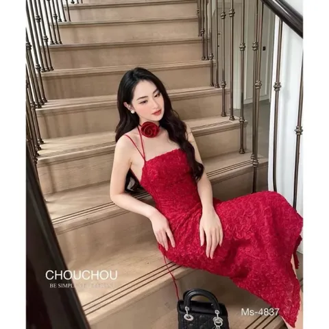 Đầm body ren đỏ kèm hoa cổ quyến rũ  Giá 350k  HÀng có sẵn giao ngay Size SM Chất liệu ren siêu đẹp Màu đỏ, có sẵn mút