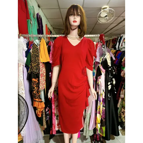 Đầm  BigSize Đi Cưới Thiết Kế Cao Cấp Đầm Đi Tiệc Cổ Tim đính Hoa nổi Cao Cấp Hàng có sẵn giao ngay Giá 299k Màu đỏ, đen