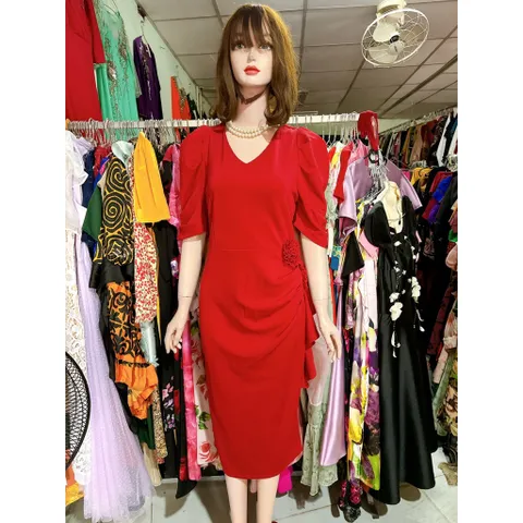 Đầm  BigSize Đi Cưới Thiết Kế Cao Cấp Đầm Đi Tiệc Cổ Tim đính Hoa nổi Cao Cấp Hàng có sẵn giao ngay Giá 299k Màu đỏ, đen