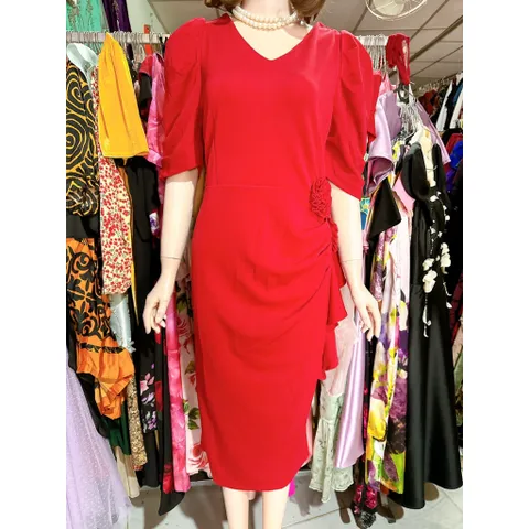 Đầm  BigSize Đi Cưới Thiết Kế Cao Cấp Đầm Đi Tiệc Cổ Tim đính Hoa nổi Cao Cấp Hàng có sẵn giao ngay Giá 299k Màu đỏ, đen