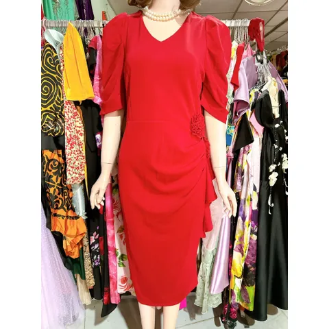 Đầm  BigSize Đi Cưới Thiết Kế Cao Cấp Đầm Đi Tiệc Cổ Tim đính Hoa nổi Cao Cấp Hàng có sẵn giao ngay Giá 299k Màu đỏ, đen