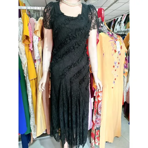 Đầm cổ vuông tay ngắn họa tiết ren hoa dáng dài ,đầm maxi nữ dáng dài xòe siêu tôn dáng sang trọng Hàng có sẵn giao ngay
