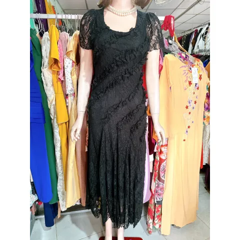 Đầm cổ vuông tay ngắn họa tiết ren hoa dáng dài ,đầm maxi nữ dáng dài xòe siêu tôn dáng sang trọng Hàng có sẵn giao ngay