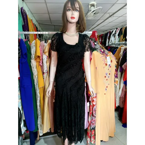 Đầm cổ vuông tay ngắn họa tiết ren hoa dáng dài ,đầm maxi nữ dáng dài xòe siêu tôn dáng sang trọng Hàng có sẵn giao ngay