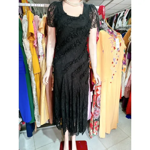 Đầm cổ vuông tay ngắn họa tiết ren hoa dáng dài ,đầm maxi nữ dáng dài xòe siêu tôn dáng sang trọng Hàng có sẵn giao ngay
