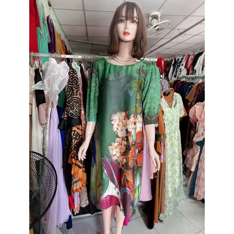 Đầm lụa latin ép đá cao cấp tay lở nhún vai cổ tròn  Hàng có sẵn giao ngay Giá 350k Đúp lót 2 lớp