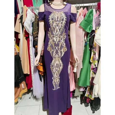Đầm Dạ Hội Đầm Dạ Hội Thiết Kế Kết Pha kèm hoạ tiết thêu Sang Trọng Quý Phái Hàng có sẵn giao ngay XL, eo dưới 78cm mặc