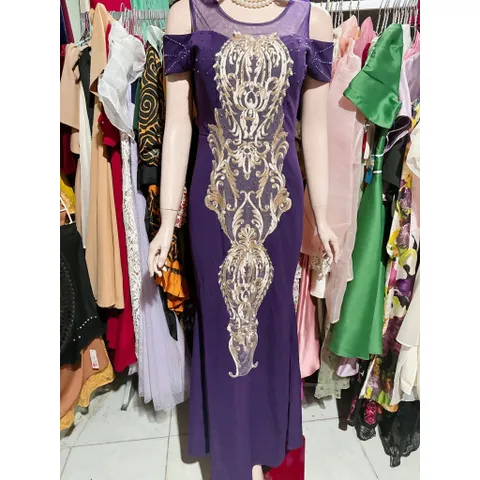Đầm Dạ Hội Đầm Dạ Hội Thiết Kế Kết Pha kèm hoạ tiết thêu Sang Trọng Quý Phái Hàng có sẵn giao ngay XL, eo dưới 78cm mặc