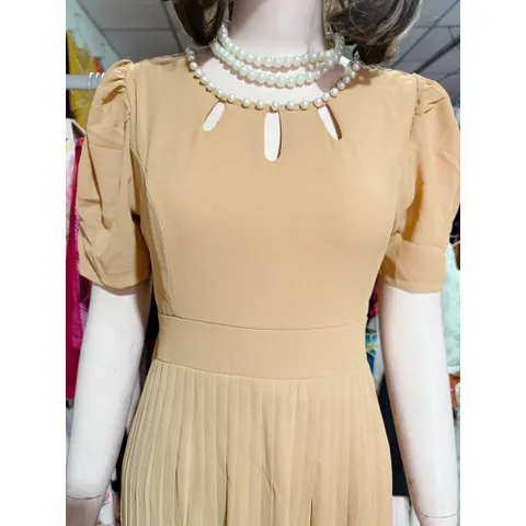Đầm Xòe Dáng Dài Thiết Kế Cổ Đính Cườm Phong Cách Sang Trọng  Maù da  Giá 290k Hàng có sẵn giao ngay eo dưới 84 cm mặc