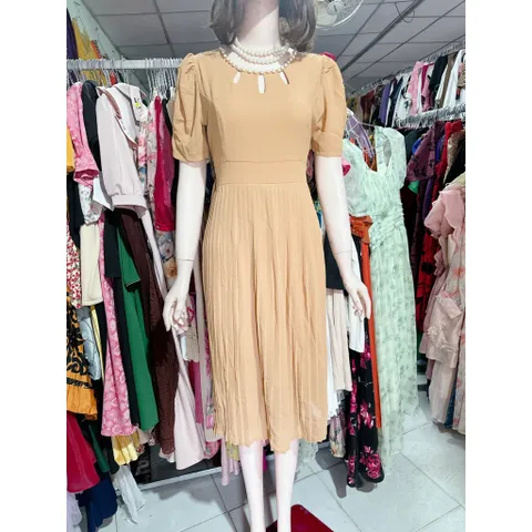 Đầm Xòe Dáng Dài Thiết Kế Cổ Đính Cườm Phong Cách Sang Trọng  Maù da  Giá 290k Hàng có sẵn giao ngay eo dưới 84 cm mặc