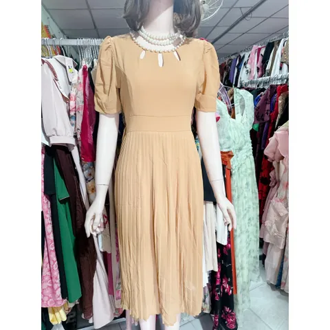 Đầm Xòe Dáng Dài Thiết Kế Cổ Đính Cườm Phong Cách Sang Trọng  Maù da  Giá 290k Hàng có sẵn giao ngay eo dưới 84 cm mặc
