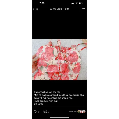 Giá 330k 🌿Đầm Voan Dây Thiết Kế Trễ Hồng Xòe🌿 ✅Chất liệu : Voan Có Lót Mút ✅Freesize dưới 55kg tùy chiều cao