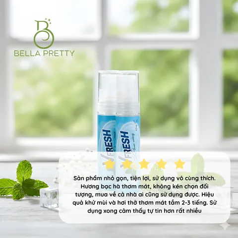 Vfresh Xịt Thơm Miệng Khử Mùi Hôi Miệng Hơi Thở Thơm Mát 10ml Không Cồn Ngừa Viêm Lợi Sâu Răng