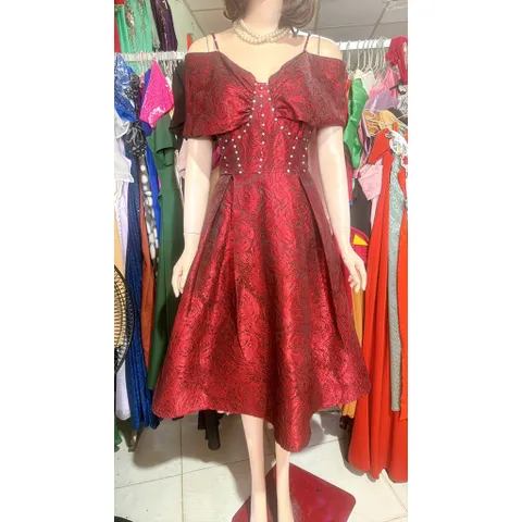 Đầm tapta đính kết trễ vai siêu đẹp Eo dưới 76cm mặc đẹp Size SML Giá 390k Hàng cao cấp Hàng siêu đẹp